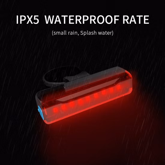 USB Rechargeable 5PCS LED Bike Tail Light 2 Pack Bright Bicycle Rear Cycling Safety Flashlight Taillight with 4 Light Mode Options